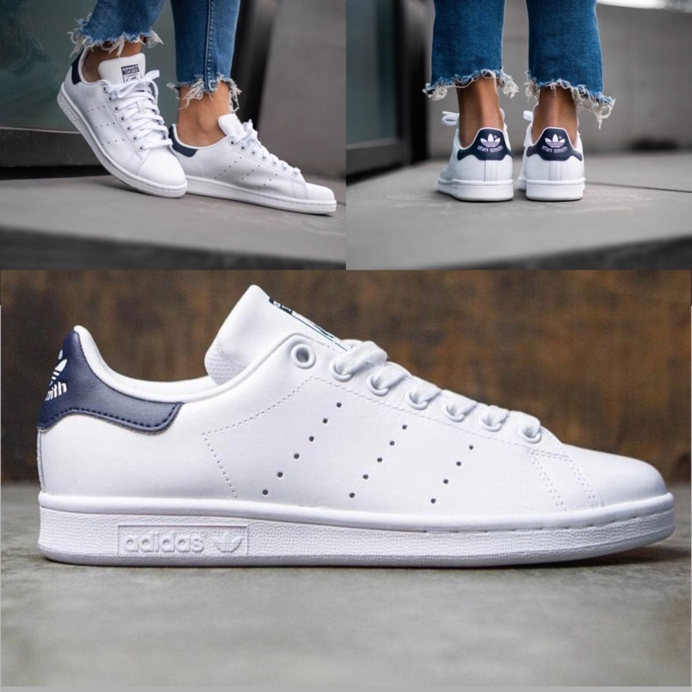 NIB StAn SMiTh ADiDas OriGinAls nAvY BLuE wHite F I R M! - Picture 3 of 13